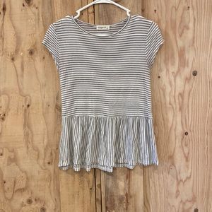 Striped black and white skirt shirt